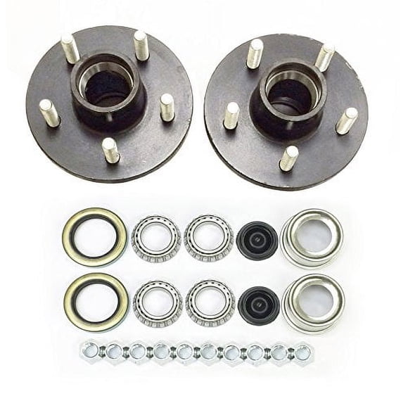 LIBRA Ensemble de 2 Kits de Moyeu de Tambour de Remorque 5 sur 4,5 pour Axes Droits de 1-1/16 Pouces 2000 Lb - 22016K