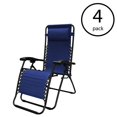 thumbnail image 3 of Caravan Canopy Infinity Zero Gravity Steel Frame Patio Deck Chair, Blue (4 Pack), 3 of 7