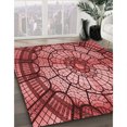 thumbnail image 3 of Ahgly Tapis Rectangulaire Lavable en Machine Intérieur Rouge Safran, 4 Pieds x 6 Pieds, 3 of 7