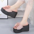 thumbnail image 1 of LSLJS Sandals Women Casual Peep Toe High Chunky Wedge Heels Shoes Exquisite Flowers Slippers, 1 of 7