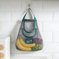 thumbnail image 3 of Storage Bag Organizer Mesh Hanging Kitchen Produce Holder For Onions Garlic Potatoes Ginger 41 cm x 30 cm Gray Nylon, 3 of 6