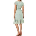 thumbnail image 3 of INSPIRE CHIC Robe pour Femme Florale à Encolure Carrée Manches Volantées Style Casquette Midi à Volants Robe d'Invitée de Mariage S Bleu Pâle, 3 of 6