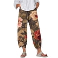 thumbnail image 2 of LOVZFMLL Pantalon Capri pour Femmes, Capris d'Été pour Dames Confortables, Amples, à Jambe Grand, à Imprimé Mode Multicolores, 3TG, 2 of 5