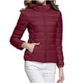 thumbnail image 2 of WRKEKC Lightweight Hooded Parka for Women, Solid Color Long Sleeve Full Zip Coat with Secure Pockets and Ribbed Cuffs, Transitional Season Layer Wine M, 2 of 4