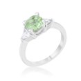 thumbnail image 1 of Bague Classique Statement pour Femmes Shonda 1,8 CT Péridot Zircon Cubique Rhodium Coussin - Taille 10, 1 of 1