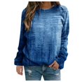 thumbnail image 1 of Ketyyh-chn99 Chemise à Manches Longues Femme Dames Blouse Ample à Manches Longues Col Rond Tunique Ligne A Blouse Bleu,m, 1 of 2