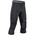 thumbnail image 1 of Men's Padded Compression Pants Quick Drying Tight Protective-Knee Protector Pants Black, 1 of 6