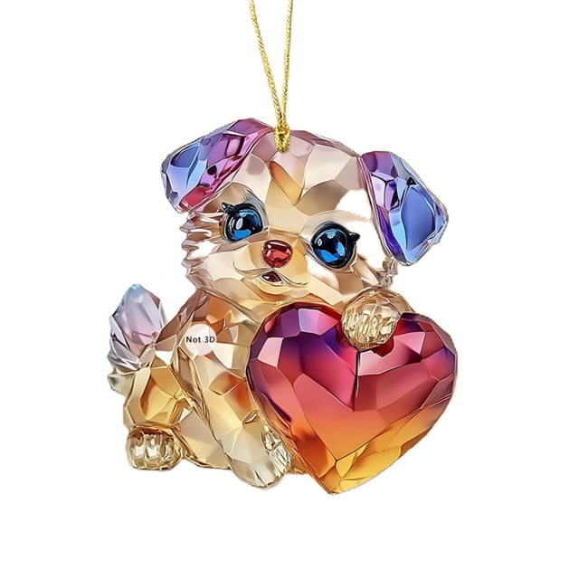 Nilvkv Valentine's Day Series Dog Acrylic Key Chain Car Rearview Mirror Accessories Backpack Pendant