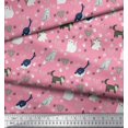 thumbnail image 3 of Soimoi Modal Satin Fabric Heart,Footprint & Cat Animal Fabric Prints by Yard 42 Inch Wide, 3 of 3