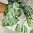thumbnail image 3 of Vargottam Green Tropical Leaves Print Sheer Curtains for Short Windows - Set of 2 Panels, 63", Grommet Top, Printed Georgette, Light Filtering Drapes for Kitchen or Bedroom, 3 of 9