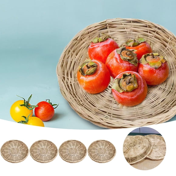 Plateaux de Cuisson et Plateaux Produit 4 Pcs Ensemble de Porte-Assiettes Ronds en Papier 10 Pouces Grilles d'Assiettes Tissées Réutilisables pour Pique-Nique Fête Porte-Assiettes pour Service et Organisation 4 Pcs