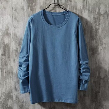 asjyhkr T-Shirts à Manches Longues pour Hommes Grande Taille Col Ras du Cou T-Shirts en Coton Printemps Été sous-Vêtement Uni