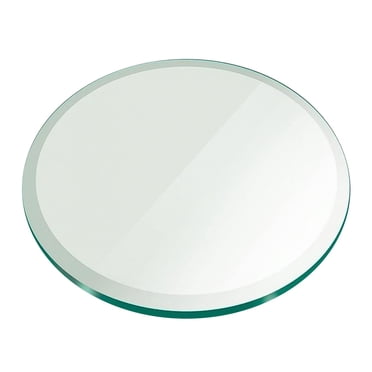 32" Inch Round Glass Table Top 1/2" Thick Tempered Beveled Edge By Fab Glass And Mirror