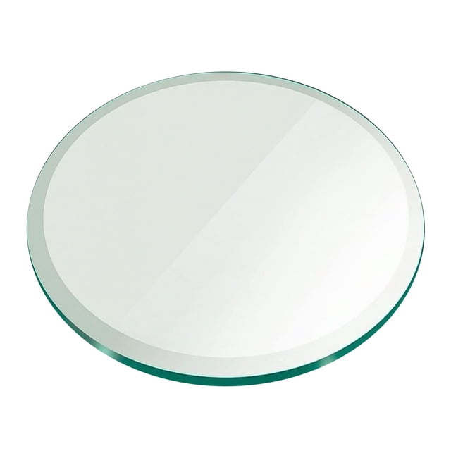 30" Inch Round Glass Table Top 1/2" Thick Tempered Beveled Edge by Fab Glass and Mirror