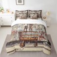thumbnail image 2 of YST Ensemble de Douillette 7 Pcs pour Lit Simple avec Draps, Ensemble de Literie Noir pour Garçons pour Enfants Culture Graffiti de Rue, Lit en Sac en Polyester, 2 of 5