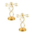 thumbnail image 1 of Oleegame 2PC Countertop Wine Glass Holder Wine Glass Holder With 6 Hooks Countertop Freestanding Stemware Drying Rack Tabletop Glasses Display Stand For Home And Bar Storage Gold, 1 of 6