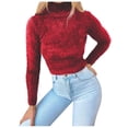 thumbnail image 1 of GigrtiJin Chandails à Col Roulé pour Femmes Décontractés Couleur Unie Ajustés Courts Chandails à Enfiler Hauts Mode Confortables Blouses Décontractées, 1 of 7