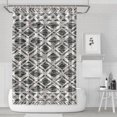 thumbnail image 1 of Rideaux de Douche Gris Tissés Style Bohème Minimaliste Mi-Siècle (4) Doublure de Douche Réutilisable, Rideau de Salle de Bain Contemporain Chic en Polyester, Doublures de Rideau de Bain avec Crochet en Plastique 72x72 Pouces, 1 of 4