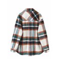 thumbnail image 2 of Kmbangi Women Plaid Print Coat, Long Sleeve Button-down Collar Jacket, 2 of 9