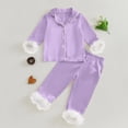 thumbnail image 2 of TIWEKE Little/Big Girls Satin Pajamas Summer Short Sleeve Button Down Silk PJS 2PCS Sleepwear Set,Size 6-7 Years, 2 of 4