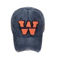 thumbnail image 4 of GDREDA Adjustable Baseball Caps Casual Simple Solid Colour Broken Holes Washed Net Cap Tongue Hat Sunscreen Sun Hat Baseball Cap，Navy, 4 of 7