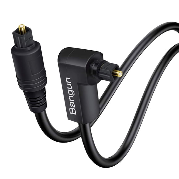 Câble Audio Optique 90 Degrés 12 Pieds, Câble Audio Optique Numérique Mince, Câble SPDIF, Câble Fibre Optique à Angle Droit 360 Degrés pour Barre de Son, TV, PS4, Xbox, Home Cinéma