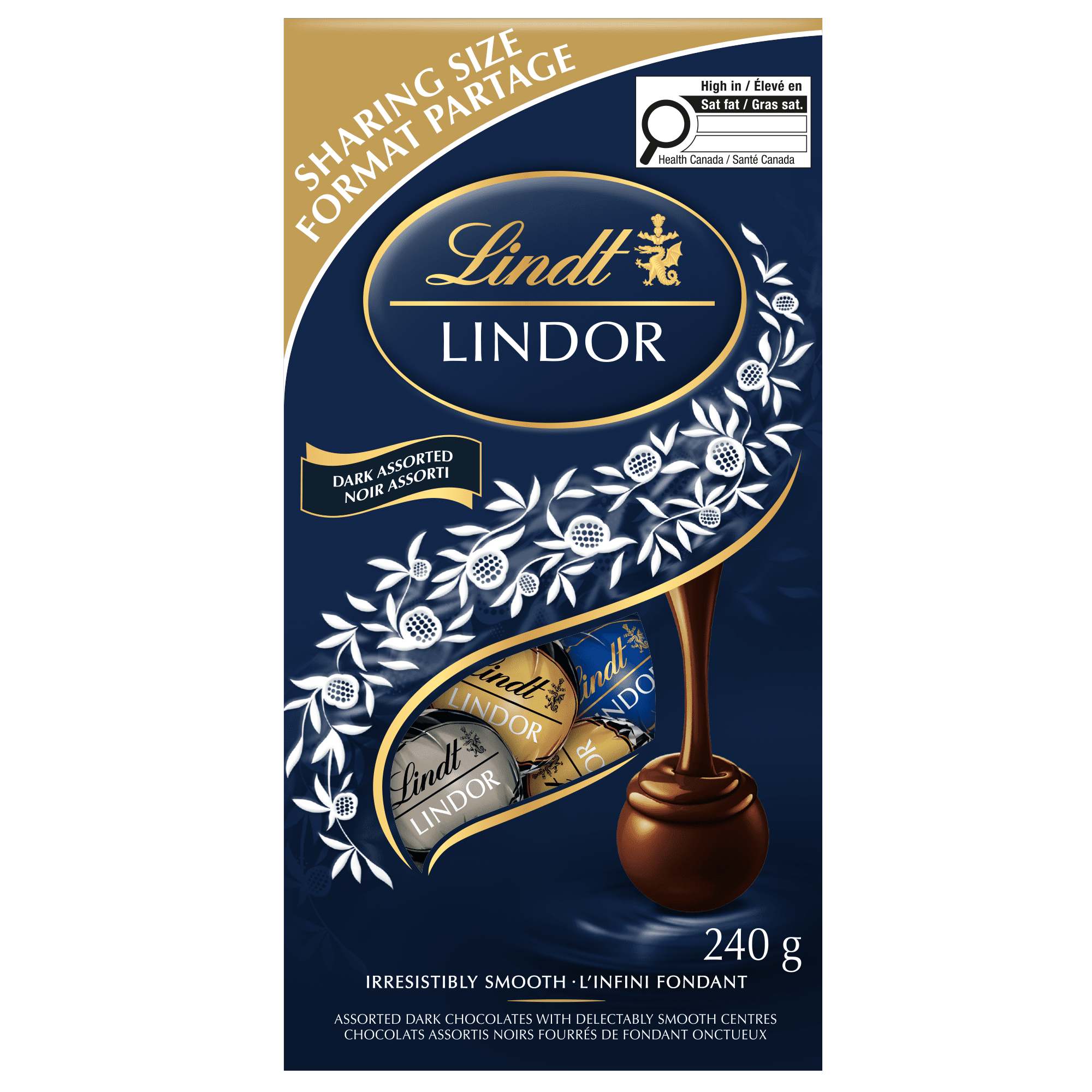 Truffes LINDOR assorties au chocolat noir de Lindt – Sachet (240 g)