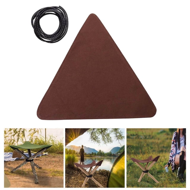 fastboy Canvas Camping Triangle Stool Cloth Travel Hiking Gardening Backpacking Brown