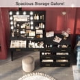 thumbnail image 3 of Yiwa Large Vanity Table with Lighted Mirror, 8 Storage Drawers, 2-Tier Shelves, 3 Lighting Modes for Bedroom, 3 of 7