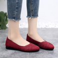 thumbnail image 2 of Dakaela Chaussures Plates pour Femmes Bout Rond Habillées Mary Jane Ballerines à Enfiler Marche Travail Mocassins Rouges 7,5, 2 of 6