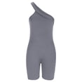 thumbnail image 4 of Mrat Linen Pants Ladiesummer Femmes Été Uni Régulier Col Rond Sans Manches Femmes Manches Courtes une-Pièce Vêtement Pantalon Coupe Ample S-445 Gris P, 4 of 8