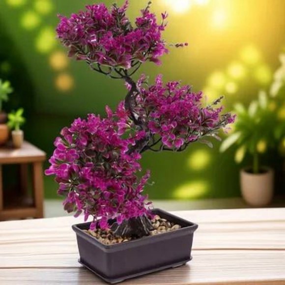 unbranded 1Pcs Life Like Bonsai Tree Plastic for Office Bookshelves