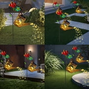 Uscallm Solar Garden Lights, Watering Can Angel Solar Lamp, Resin Ground Stake Lights for Patio Decor, Lawn and Garden Ambiance Lighting, Solar Powered Outdoor Decoration