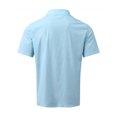 thumbnail image 4 of LUXUR T-shirt Homme Col à Revers T-shirt Manches Courtes Hauts Amples Chemises d'Été Col Rabattu Blouse Bleu TG, 4 of 6