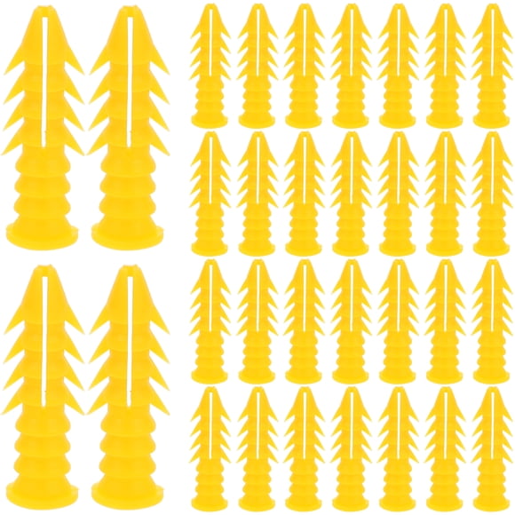 Miangastore 100Pcs Wall Anchors Drywall Screws Expansion Tubes Wall Plug Bolts Plastic Expansion Tube
