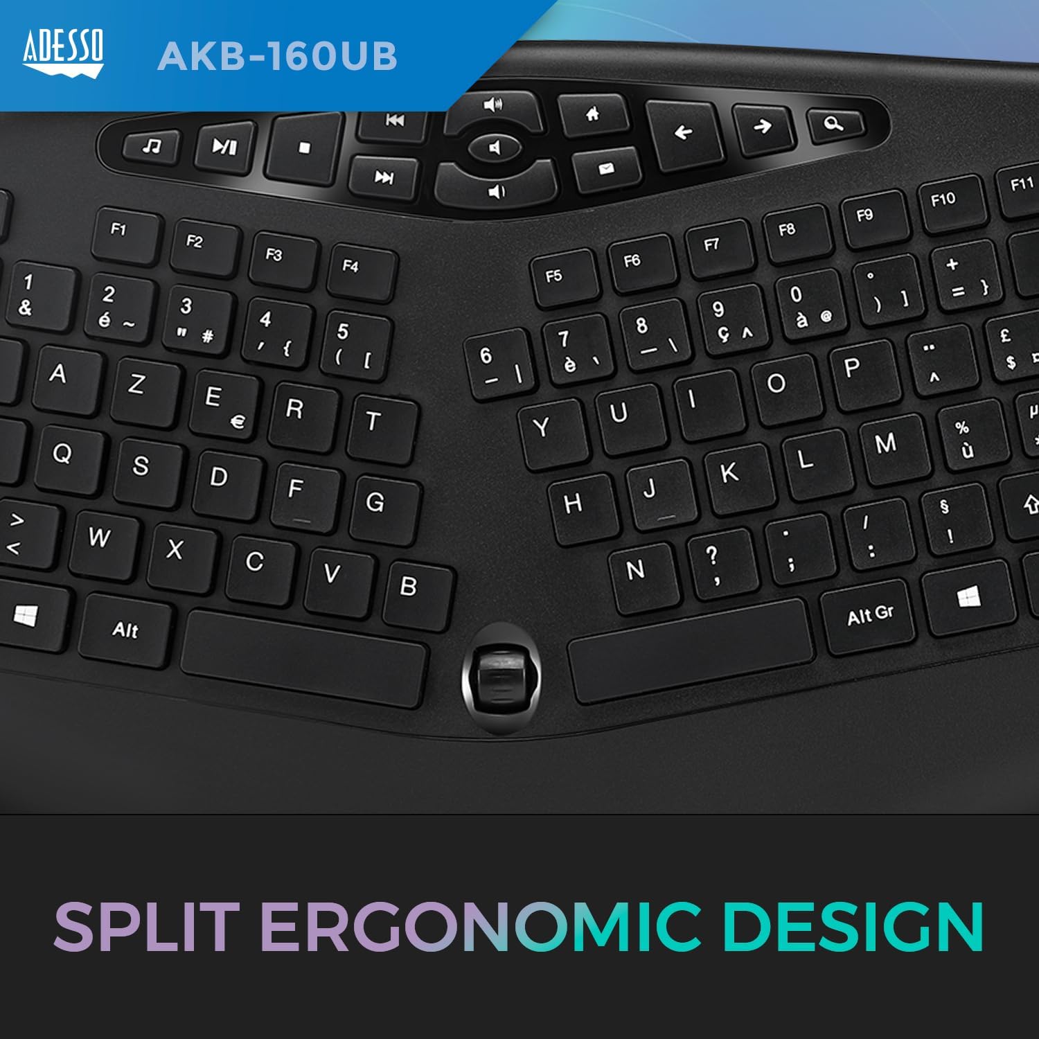 Adesso French Canadian Ergonomic Desktop Keyboard