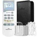Easy@Home Remboursé TENS Massager électronique d'impulsion de qualité professionnelle unité - Allumé en arrière LCD Affichage, Sac de rangement en cuir, Intensité puissante de l'impulsion, 510K Effacé, FSA Admissibilité OTC Utilisation à la maison, EHE012PRO