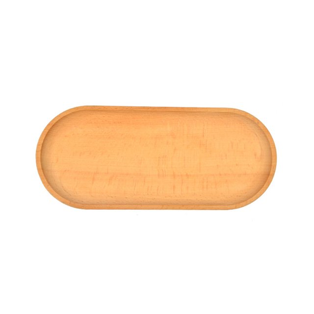 Plateau de Rangement Polyvalent 4 Formes en Bois Massif Rectangle Carré Ellipse Assiette de Pains à Dîner Fournitures à Domicile