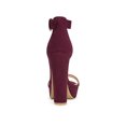 thumbnail image 2 of BLISSFUL STEP Women's Shoes Faux Suede Ankle Strap Open Toe High Chunky Heel Platform Sandals Burgundy 7, 2 of 7