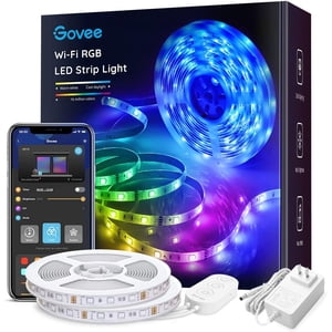 Govee 32.8ft D Strip Lights Works with Alexa Google Home, Wireless Smart App Control RGB Light Strip Kit Music Sync for Room TV Kitchen Home Party, Bright 5050 Ds, 16 Million Colors, Easy Install
