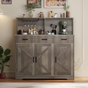 Armoire à micro-ondes avec tiroirs & Portes – Armoire de cuisine moderne double-côté, support multi-portes à micro-ondes