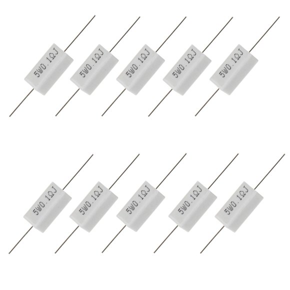 BOJACK Ceramic Cement Resistor 5W 0.1 Ohm Resistance 5% Ceramic Wire Wound Resistors(Pack of 10)