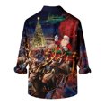 thumbnail image 5 of Pompotops Chemise à Manches Longues pour Hommes avec Boutons, Imprimé Père Noël, Col Rabattu, en Solde, 5 of 5