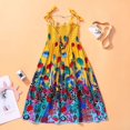 thumbnail image 2 of Robe d'Été Filles Robe de Fleurs Enfants Fille Belle Robe Bohème Plage Robes de Coton Sans Manches Arc-en-Ciel Robe de Soleil avec Collier 2-10 Ans, 2 of 9