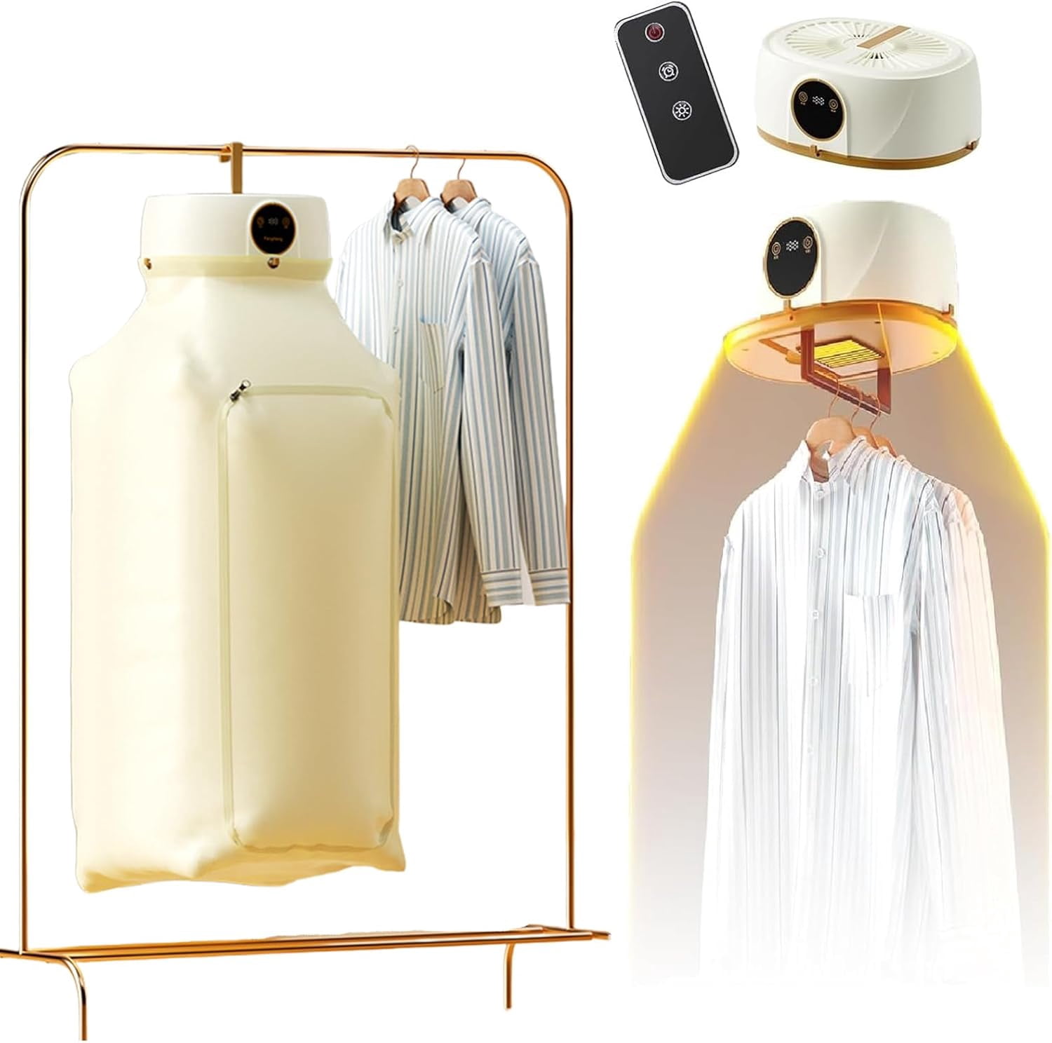 Automatic Ironing Machine, Portable Clothes Dryer Upgraded, Automatic Wireless Vertical Steam Iron, Portable Dryer with Remote Control for Apartment, Travel, Fast Drying