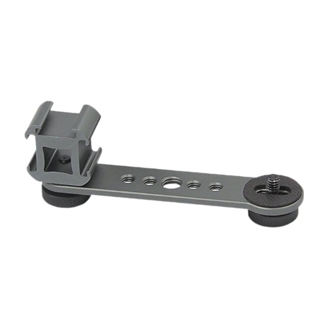 funtasica Triple Cold Shoe Mount 1/4" Thread 1/4'' Screw Accessories Expansion Bracket Gray