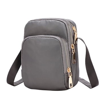 Crossbody Bags for Women Crossbody Purse Shoulder Bag Cross Body Bag Women Nylon, Ladies Purse Mini 3 Layer Zipper Shoulder Wallet Bag Cross Body Bag Purses for Women Small