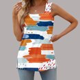 thumbnail image 3 of Cameland T-Shirt Ample Confortable Sans Manches à Encolure Carrée Imprimée pour Femmes, Blouse Décontractée, Hauts, 3 of 5
