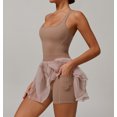 thumbnail image 2 of PISONIC Robe de Tennis et de Golf pour Femmes avec Soutien-Gorge Intégré, Short, Dos Nu, Encolure Carrée, Mini Jupe Bouffante, Robes Athlétiques avec Poches, 2 of 7