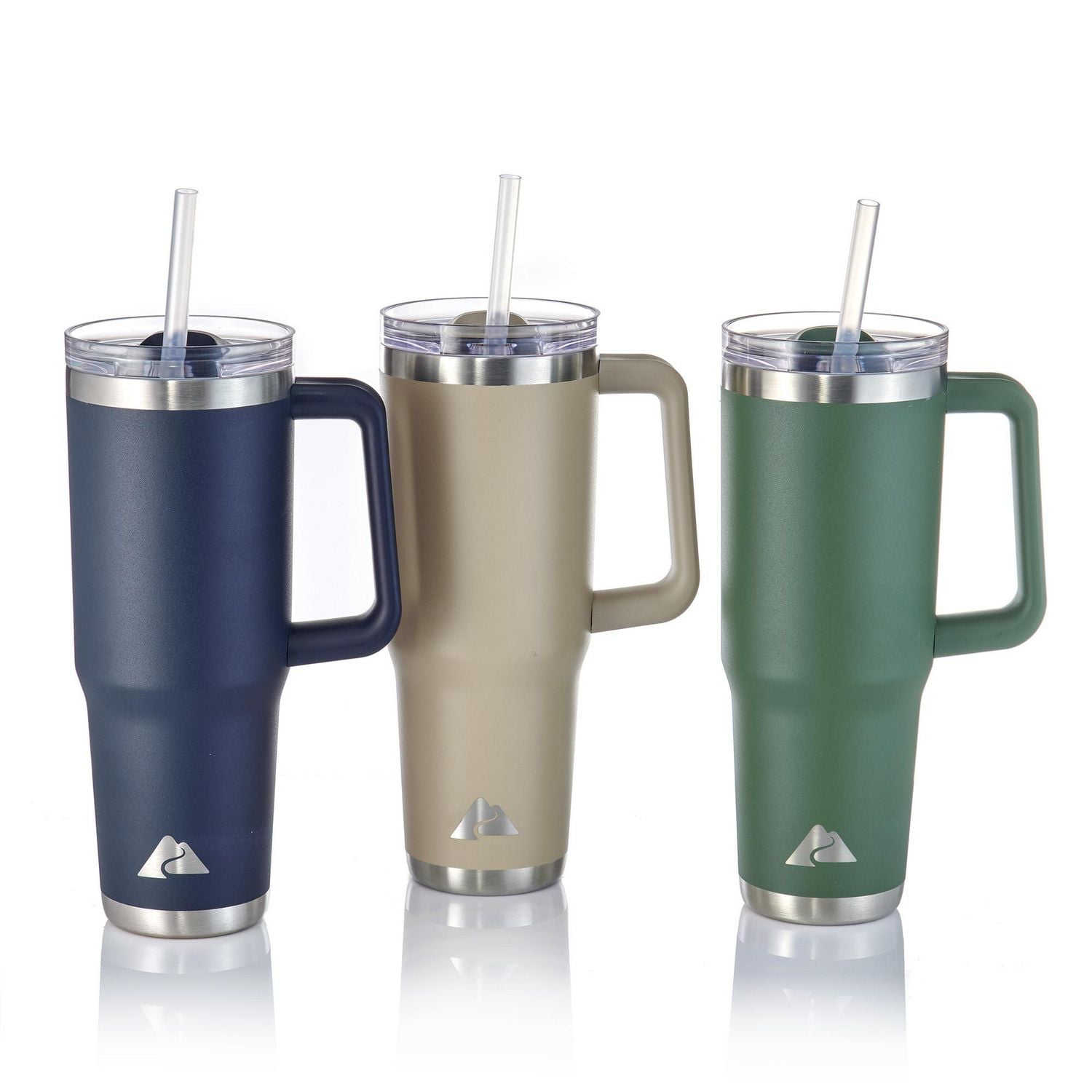 Ozark Trail Gobelet en acier inoxydable de 40 OZ avec poignée, paille, double paroi